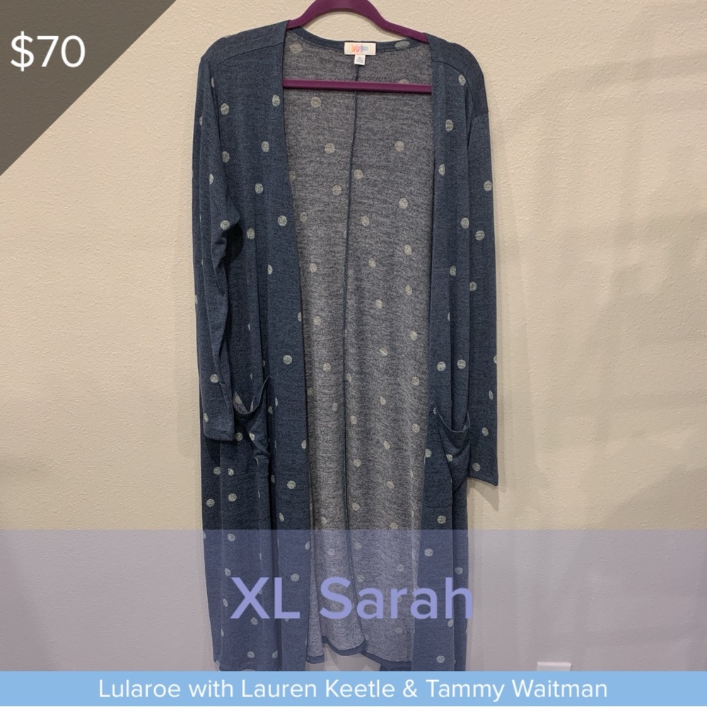 LuLaRoe Blue Polka Dot Cardigan